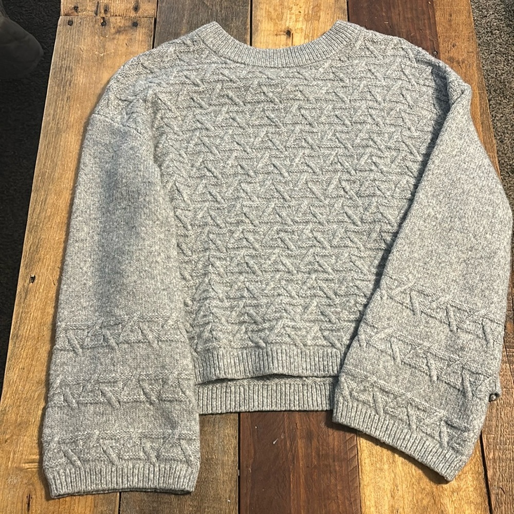 Gray knit sweater